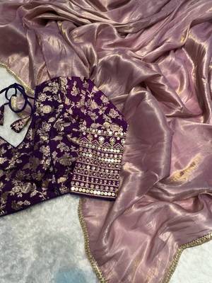New Desginer Crush Tissue Saree 2