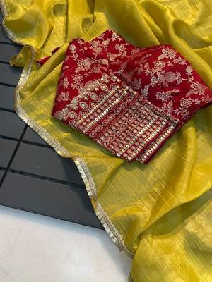 New Desginer Crush Tissue Saree 2