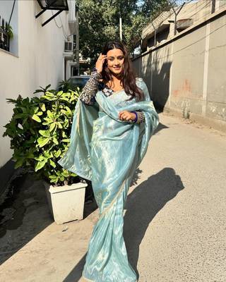 New Desginer Crush Tissue Saree 1