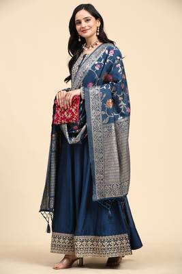 Women's Anarkali Suit Set with Jacquard Dupatta Kurta Set for Women 1