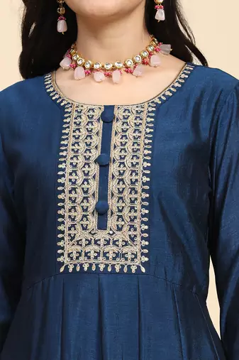 Trendmalls Women's Anarkali Suit Set with Jacquard Dupatta Kurta Set for Women