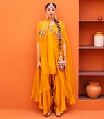 Yellow organza kurta sets