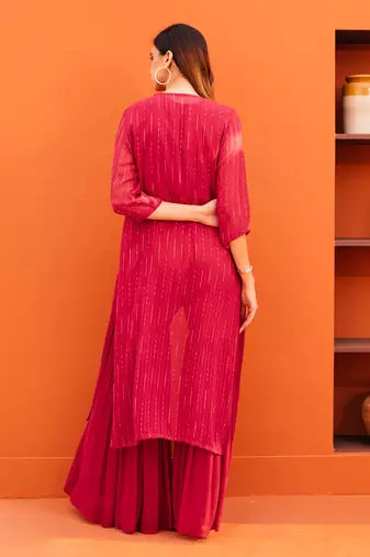 Red silk sharara sets