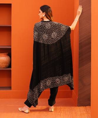 Black crepe dhoti pant set 3
