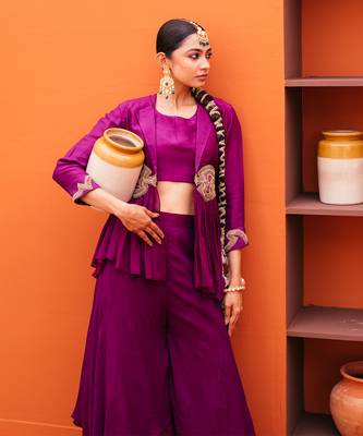 Purple silk sharara sets 2