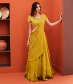 Green Silk Embroidery Lehenga Set