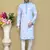 Sky blue printed cotton kurta pajama