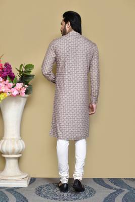 Multicolour printed cotton kurta pajama 3