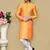 Orange woven cotton silk kurta pajama