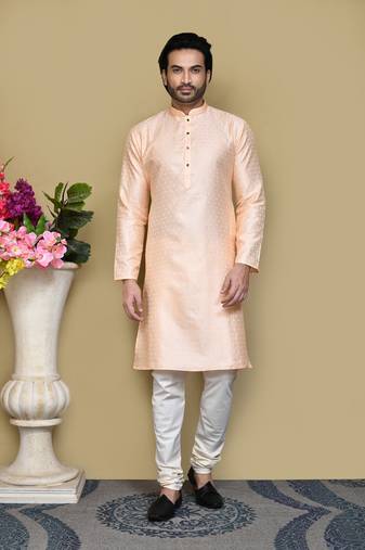 Biscute woven art silk kurta pajama