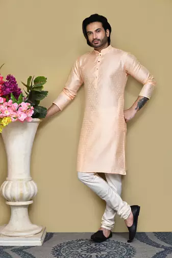 Biscute woven art silk kurta pajama