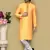 Yellow woven art silk kurta pajama