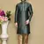Green woven art silk kurta pajama