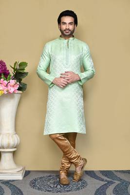 Pista woven art silk kurta pajama 1