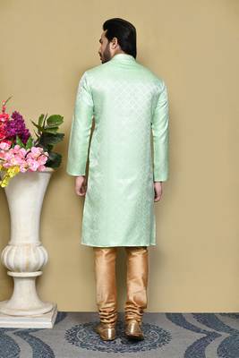 Pista woven art silk kurta pajama 3