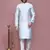 Grey woven art silk kurta pajama