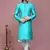 Green woven art silk kurta pajama