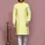 Yellow woven art silk kurta pajama