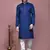 Blue plain cotton silk kurta pajama