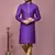 Purple woven cotton silk kurta pajama