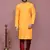 Yellow embroidered cotton kurta pajama