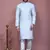 Sky blue printed cotton kurta pajama