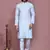 Sky blue printed cotton kurta pajama