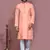 Rust embroidered cotton kurta pajama
