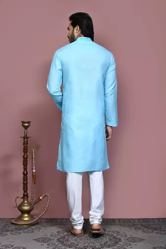 Firoza embroidered cotton kurta pajama