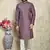 Purple plain art silk kurta pajama