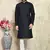 Navy Blue plain art silk kurta pajama