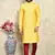 Yellow embroidered art silk kurta pajama