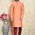 Rust embroidered art silk kurta pajama
