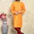 Yellow plain art silk kurta pajama