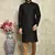 Black plain art silk kurta pajama