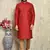 Maroon plain art silk kurta pajama