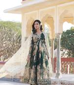 Premium Readymade Alia Cut Gown With Dupatta Set 