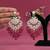 Magenta color meena work kundan earrings