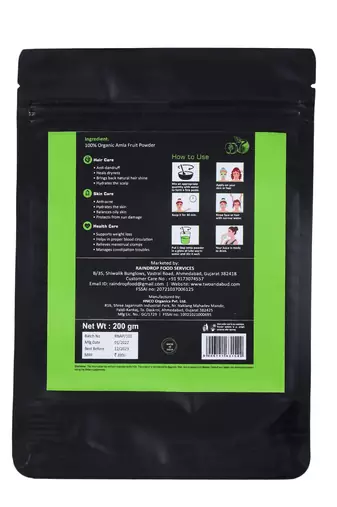Two & A Bud 100% Organic Amla Fruit Powder | Emblica officinalis for Hair and Skin care