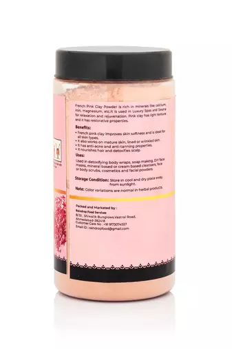 100% Natural & Pure Multipurpose French Pink Clay Powder With Herbal Ingredients For Skin Care 1)