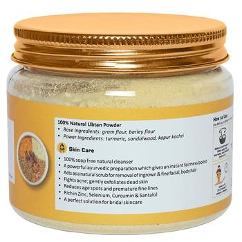 Two & A Bud 100% Pure Natural & Original Haldi Chandan Ubtan Powder|For Glowing Face and Skin 3