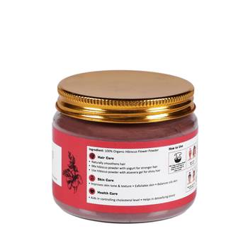 100% Organic Pure & Natural Hibiscus Flower Powder For Men Women Skin and Hair cleanser (Pack of 3, 300g) 2