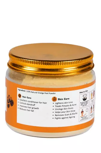 Pure & Natural Orange Peel Powder For Men Women Skin and Hair cleanser (Pack of 3, 300g)