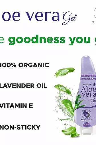 Lavender Aloe Vera Gel|99% Pure Natural Aloe Vera|For All Skin & Hair Types|No Parabens & Silicones|Vitamin E enriched