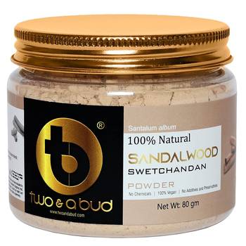 Two & A Bud 100% Natural Sandalwood Swetchandan Powder|Santalum album|For Glowing Face and Skin 1