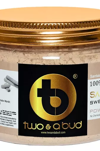 100% Natural Sandalwood Swetchandan Powder|Santalum album|For Glowing Face and Skin (Pack of 2, 160g)