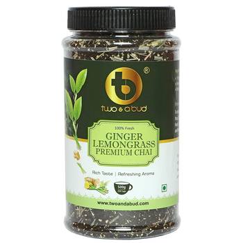 Ginger Lemongrass Premium Chai|Strong CTC Leaves blended with Ginger and Lemongrass|500 g (250 cups)|Pack of 1 1