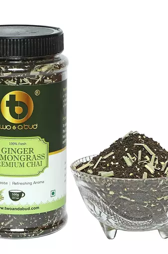 Ginger Lemongrass Premium Chai|Strong CTC Leaves blended with Ginger and Lemongrass|500 g (250 cups)|Pack of 3