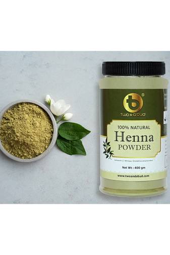 Two & A Bud Natural Henna Powder | Hair Colour and Hair growth | Lawsonia Inermis | 400 g