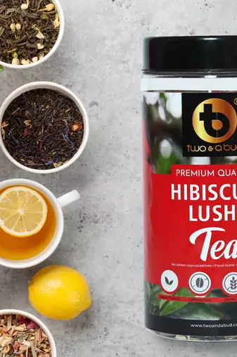 Two & A Bud Hibiscus Flower Tea | Caffeine free Herbal Tea | Syrups, Cocktails, Iced Tea | 160 g